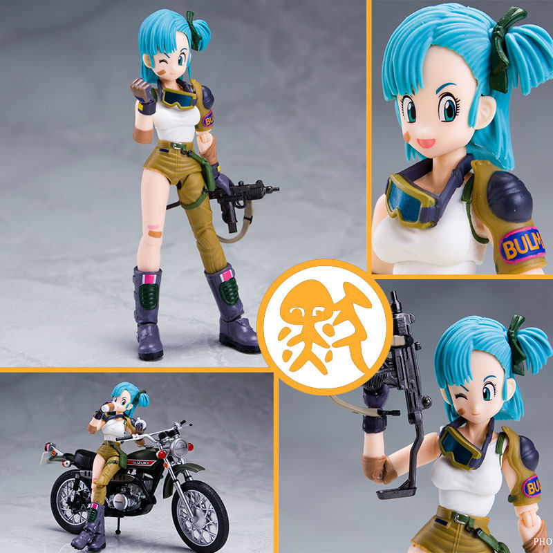 默图万代日版shf可动手办魂限定 七龙珠 布尔玛 少年bulma 机车服