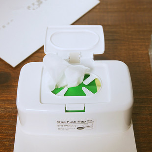 日本进口湿纸巾收纳盒家用塑料盒子便携式婴幼儿宝宝抽纸盒湿巾盒