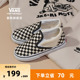 Vans范斯童鞋官方 Slip-On黑白棋盘格舒适一脚蹬小童帆布鞋