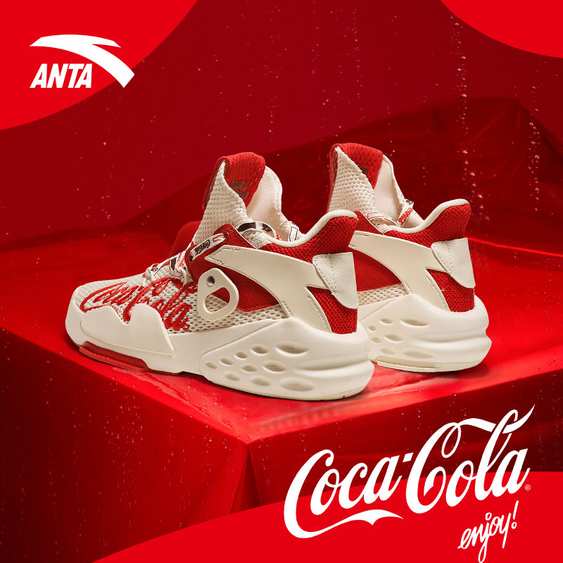 (今日7.4折)安踏可口可乐联名款鞋2021新款春秋季霸道男女情侣款休闲