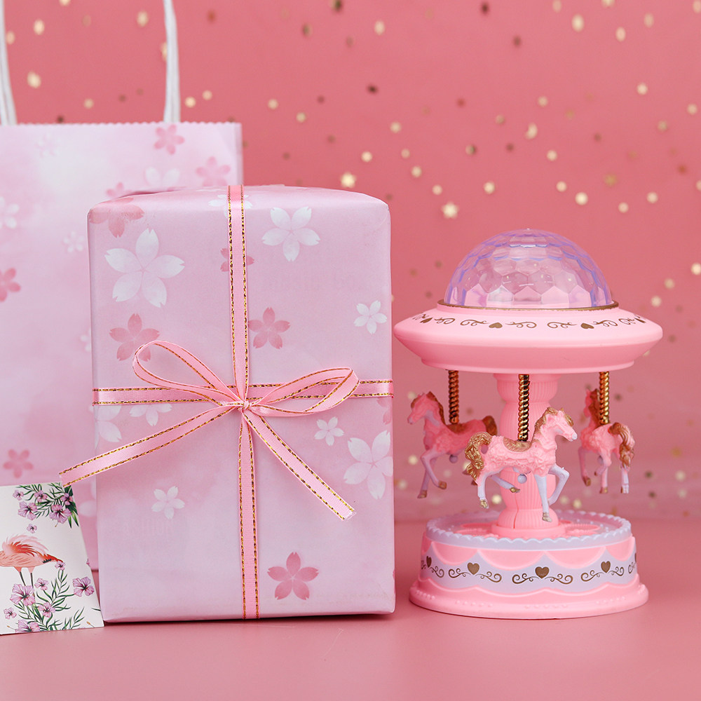 生日礼物女生老师闺蜜送朋友情侣创意实用旋转木马八音乐盒教师节