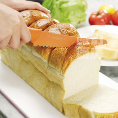 【包邮】日本贝印PureKomachi2高碳不锈钢刀片 面包刀 桔色