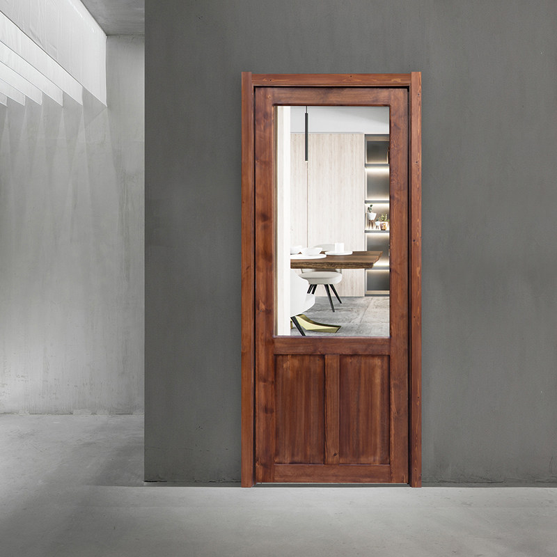 定制松木原木门樟子松实木平开门民宿门服装店餐厅酒吧