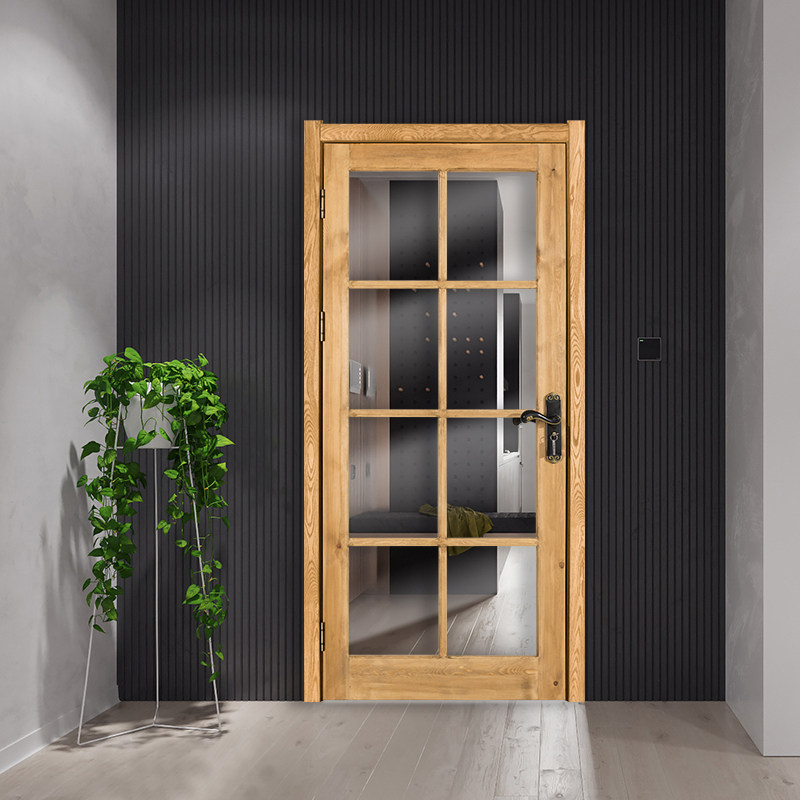 松木原木玻璃实木门现代时尚简约阳台书房餐厅单扇平开门透光性好已售