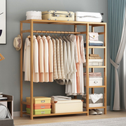 Simple coat rack solid wood bedroom hanger floor wardrobe removable storage rack simple modern clothes rack