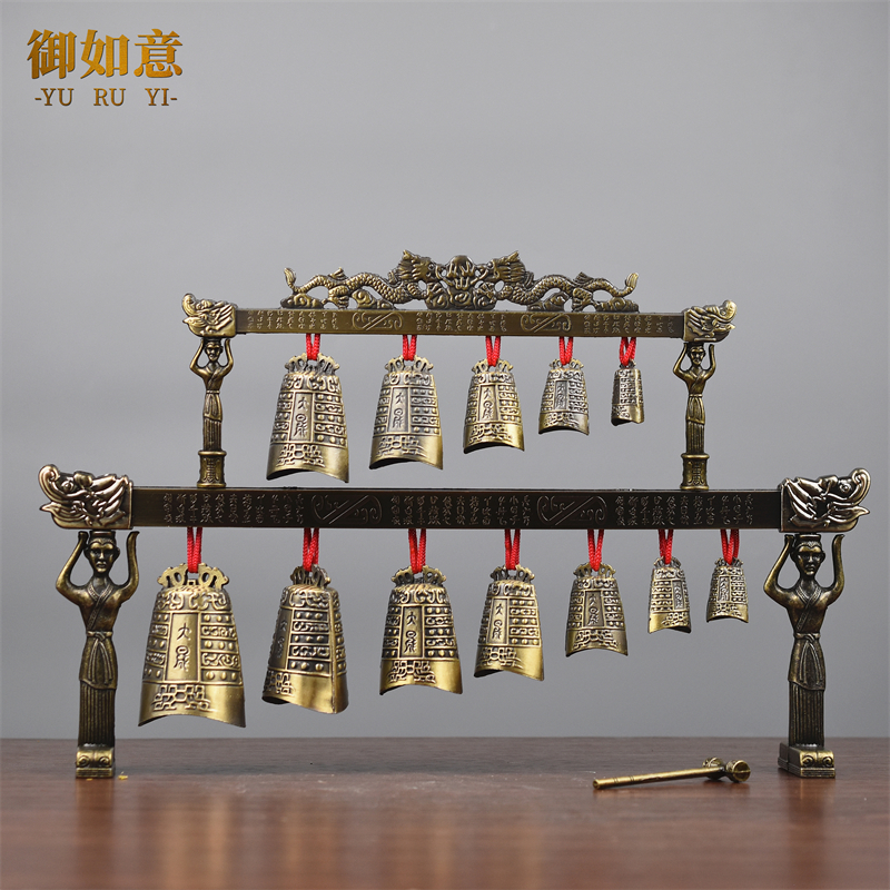 中式合金演奏乐器青铜器仿古曾侯乙双层编钟模型摆件婚庆影视采耳