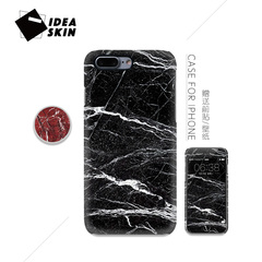 石纹iphone7手机壳苹果6 6s Plus 5s大理石韩国黑红色简约