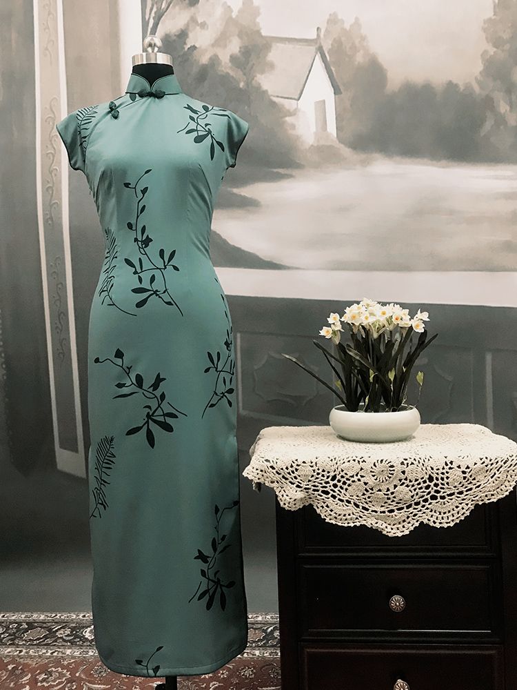 色戒女明星汤唯同款民国风复古老上海旗袍夏季日常长款修身连衣裙