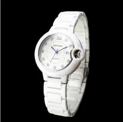 海奇9129正品韩国时尚白色陶瓷女表防水钻时装复古石英女手表包邮