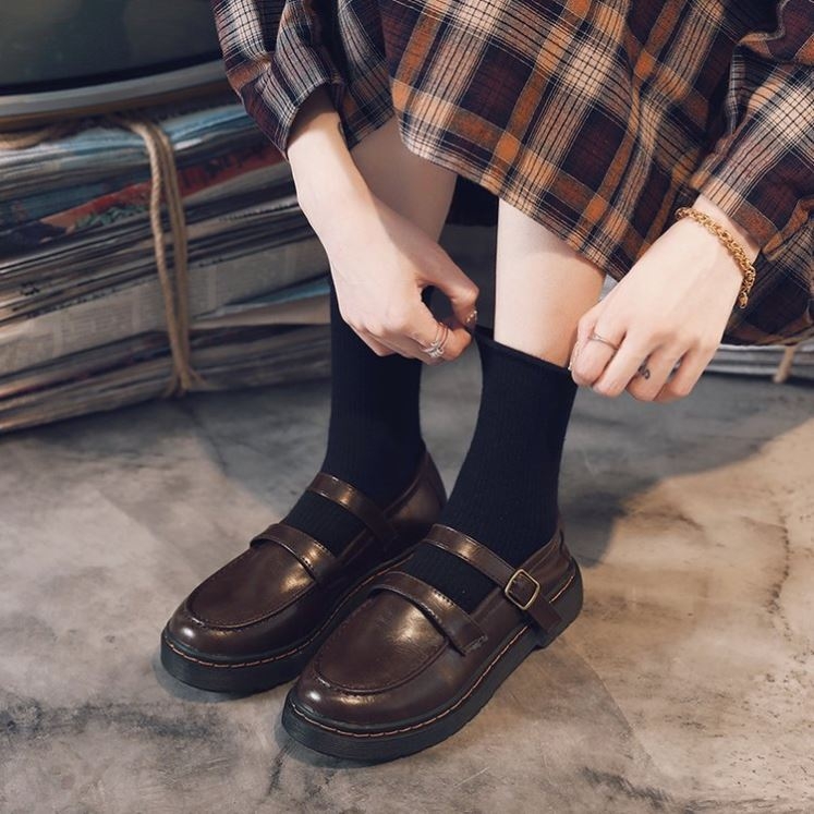 日系圆头小皮鞋学院jk制服一字软妹玛丽珍单鞋单鞋