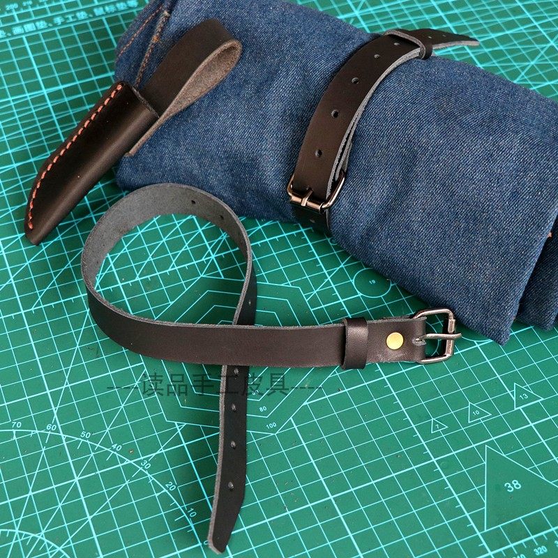 一折战术刀套 绑腿刀套_头层牛皮刀套绑腿带固定大腿小腿带捆绑带户外