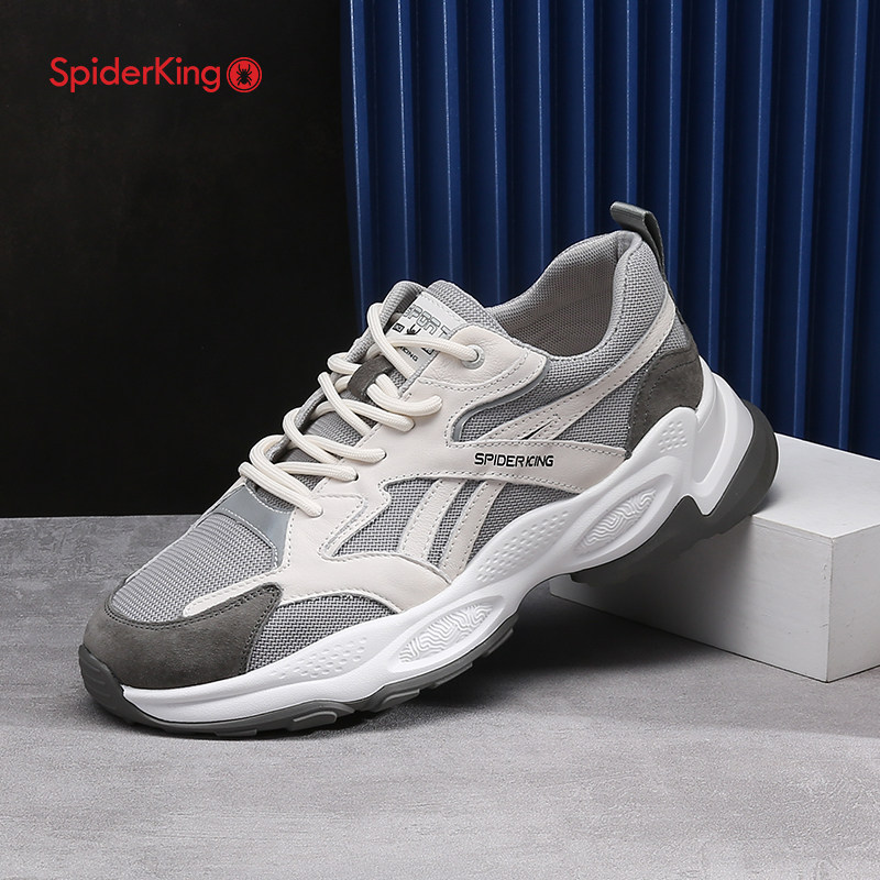 蜘蛛王男鞋老爹鞋男潮2021新款秋季韩版潮流百搭厚底休闲运动鞋男