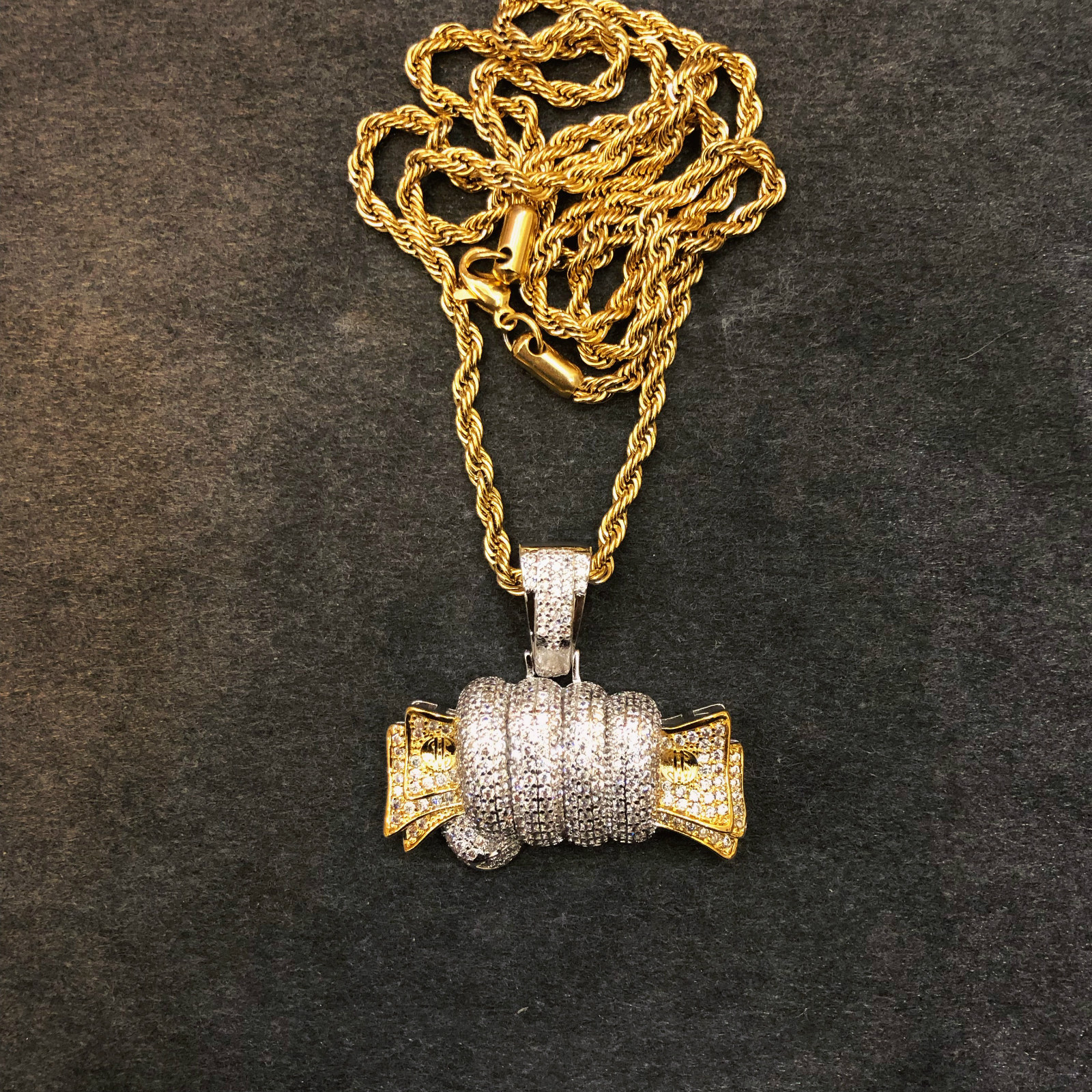 欧美嘻哈实心仙人掌微镶锆石吊坠街头潮牌hiphop男女情侣项链