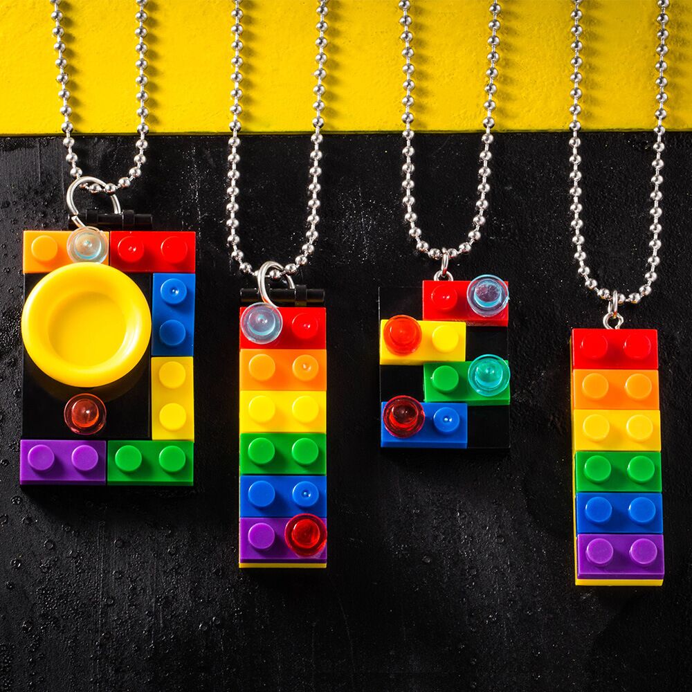 ins小红书爆款时尚项饰个性潮男女蹦迪嘻哈彩虹积木项链街头挂饰|ruв категории Украшения,ювелирные изделия, ожерелье - от Buy2taobao.com для оказания профессиональной услуги покупки агента Taobao