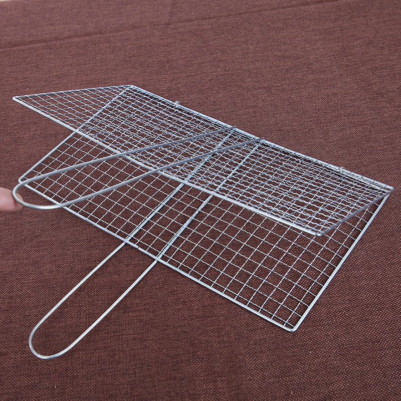 烧烤网夹 双层烤鱼烤韭菜蔬菜夹子 户外烧烤工具烧烤拍_不打折现价4.