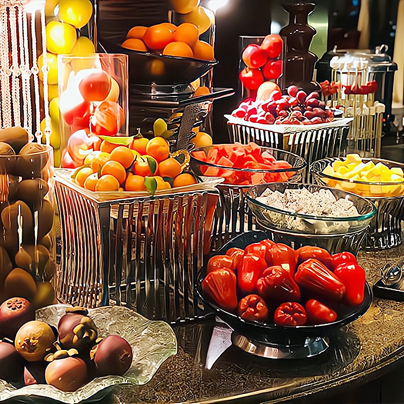 不锈钢点心架茶歇水果盘座甜品摆台摆盘自助餐冷餐宴会食物展示架