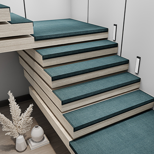 纯色简约室内楼梯踏步垫免胶自粘防滑垫复式旋转实木台阶家用地毯