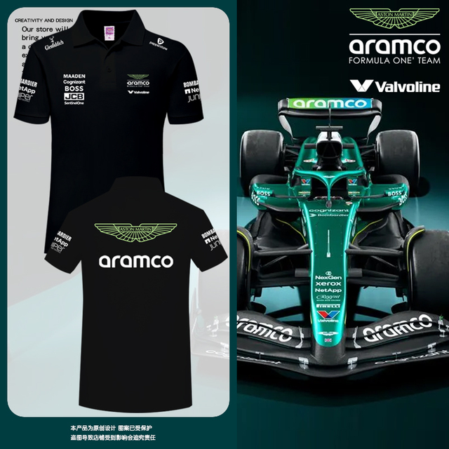 2025阿斯顿马丁F1车队服阿隆索赛车服POLO衫男女带领短袖T恤半袖