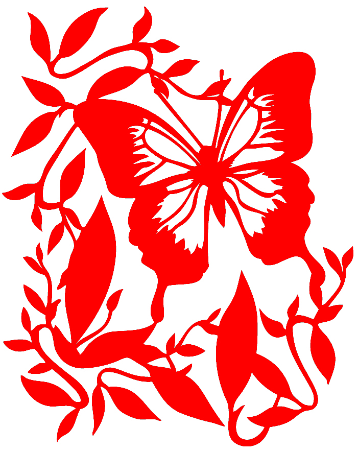 窗花蝴蝶的象征图片