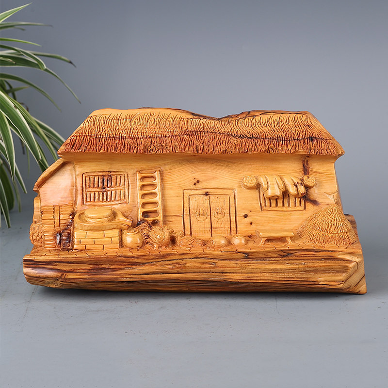 珍品木艺 太行崖柏摆件 农家小院 五谷丰登 精细雕刻 摆放佳品