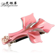 Bagen grass hair accessories Korean headdress IRIS type spring clip hairpin cross hair accessories ponytail holder