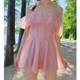 2024新款微胖女孩高级感大码遮肉显瘦连体裙式泳衣公主范纯色泳装