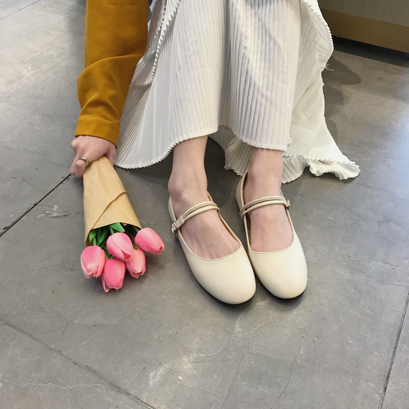 韩国chic黑色小皮鞋简约百搭复古英伦风圆头浅口一字扣学生单鞋女|ruв категории Женская обувь, низкий чистка - от Buy2taobao.com для оказания профессиональной услуги покупки агента Taobao