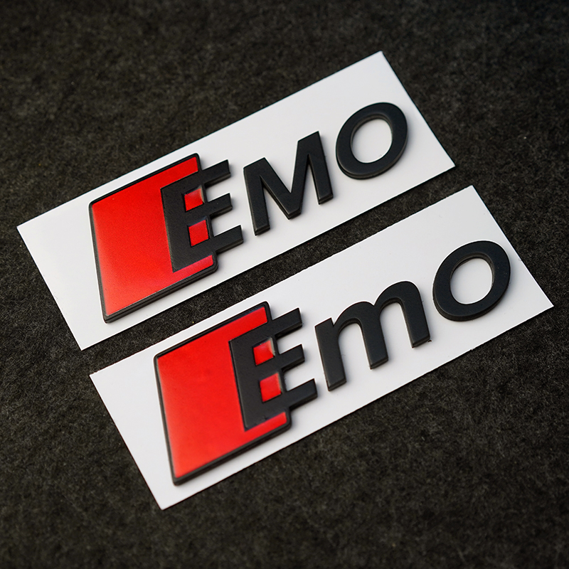 EMO汽车3D立体定制车标 创意文字原创设计字母个性搞笑字尾标车贴