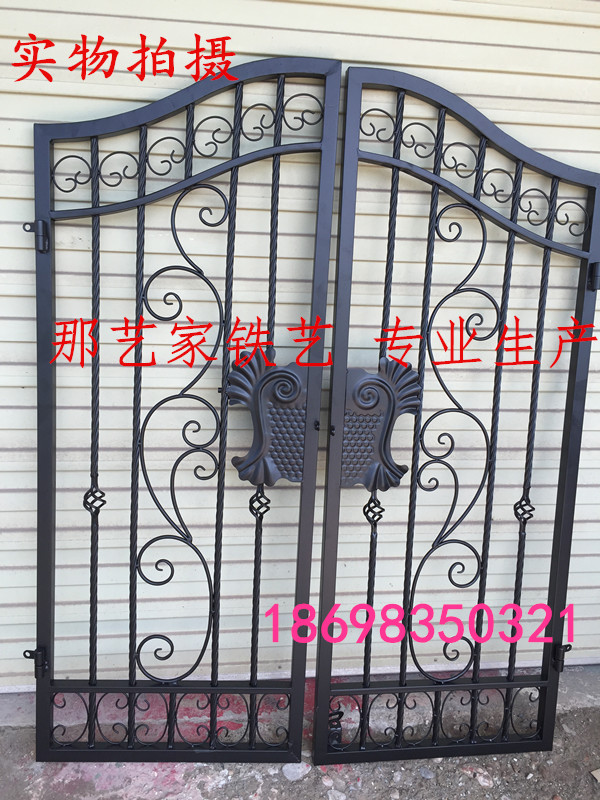 欧式铁艺大门庭院门花园别墅门乡村对开门入户单双开户外铁门优惠券
