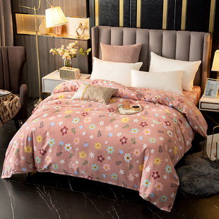 罗兰生活纯棉被套单件全棉保暖磨毛被套单件200x230双人被罩加大