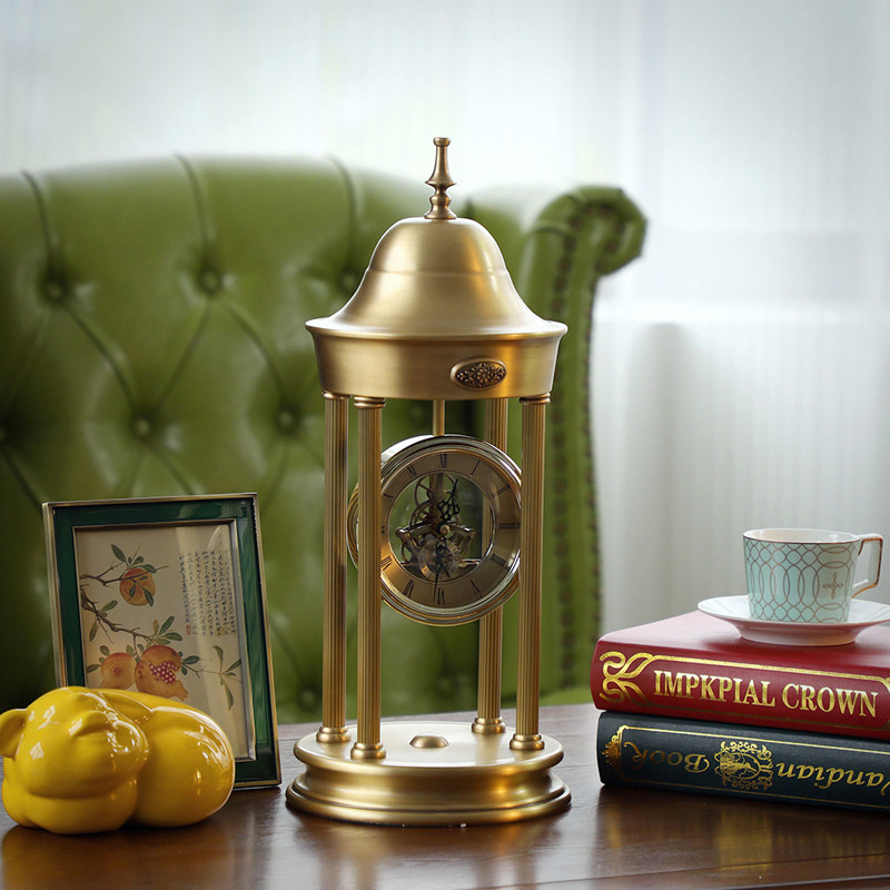 创意客厅家用钟北欧轻奢家居装饰品小鸟金属台钟摆件卧室桌面座钟