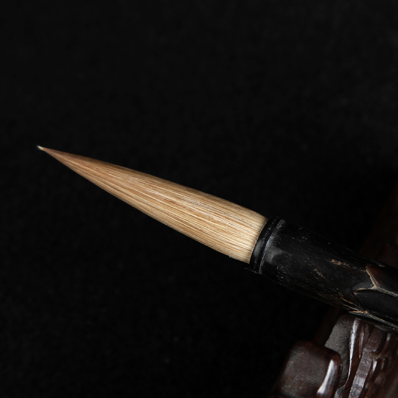 特选长峰大狼毫毛笔 善琏湖笔 精选狼毫 红木莲花斗