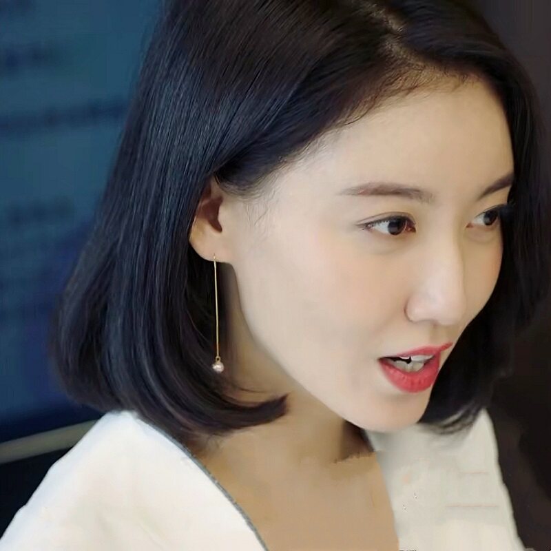 季晴同款_高露舒晴同款耳环2020新款潮春季长款珍珠耳坠韩国耳饰耳钉