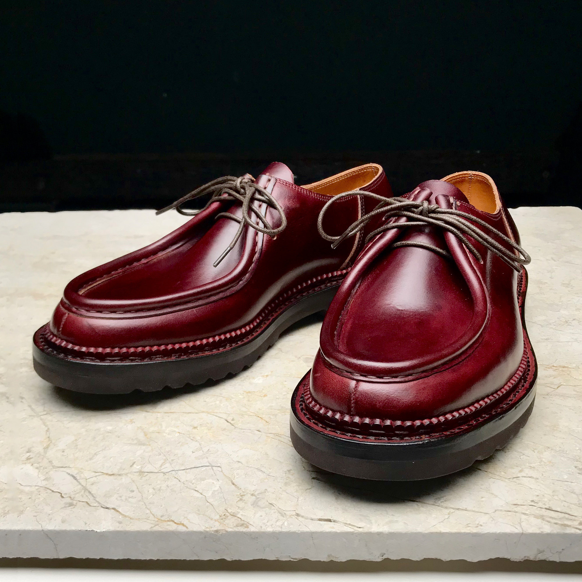 强尼制靴!手工制作低帮男鞋经典乐福鞋挪威缝真皮商务正装皮鞋