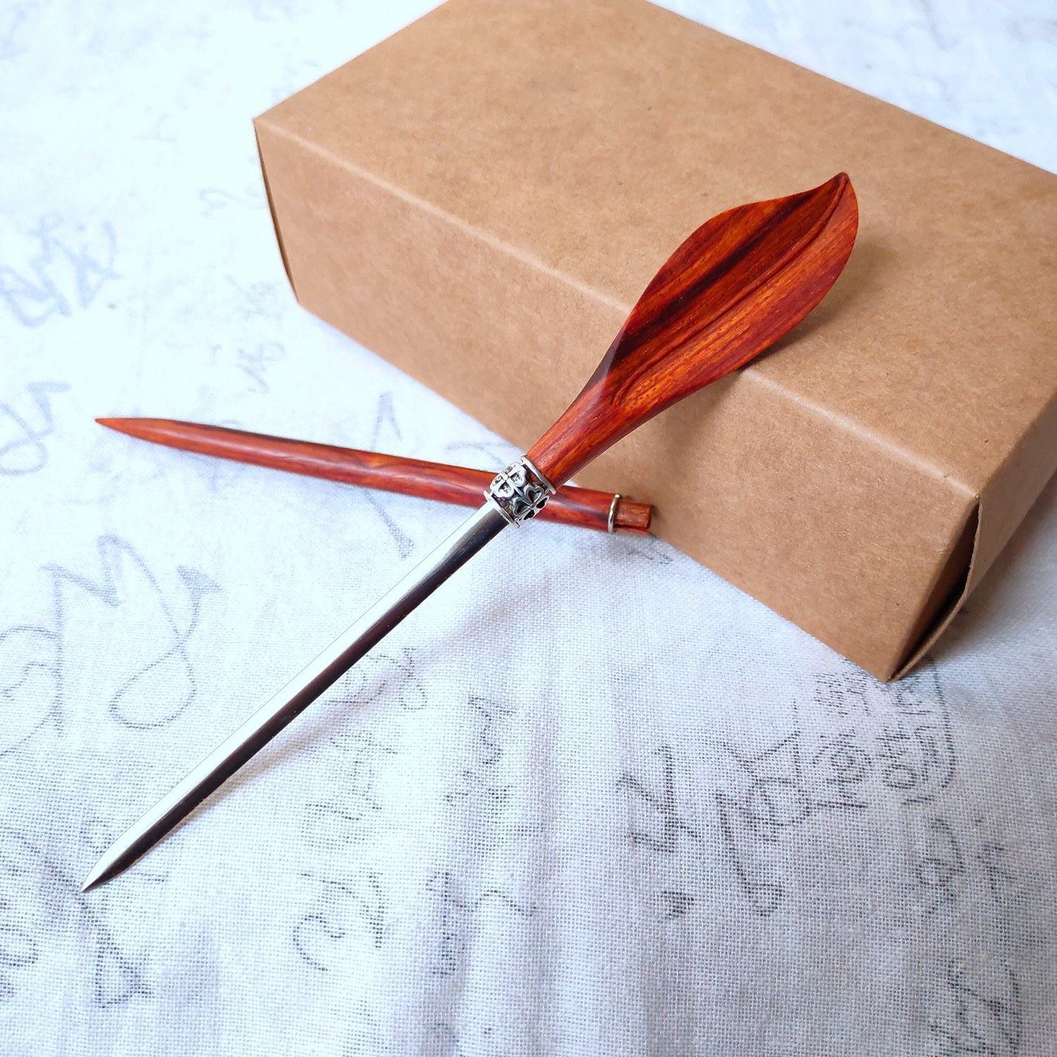【蓁叶】藏剑簪子发簪檀木簪中刀盘发盘头饰发饰品创意礼品可定制