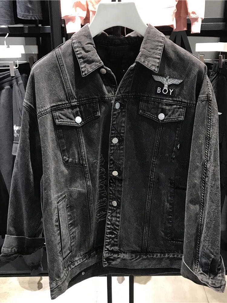 热销翅膀刺绣牛仔外套