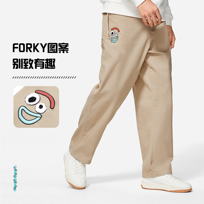 LI-NING/李宁春季Disney联名款滑板系列长裤卡通印花直筒休闲裤男