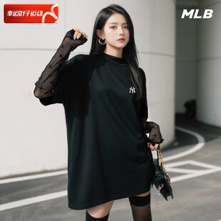 MLB短袖男装女装2024夏季新款情侣款运动服黑色NY休闲半袖T恤上衣