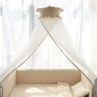 婴儿床蚊帐宫廷款全罩式落地式通用儿童拼接床防蚊虫遮光带支架