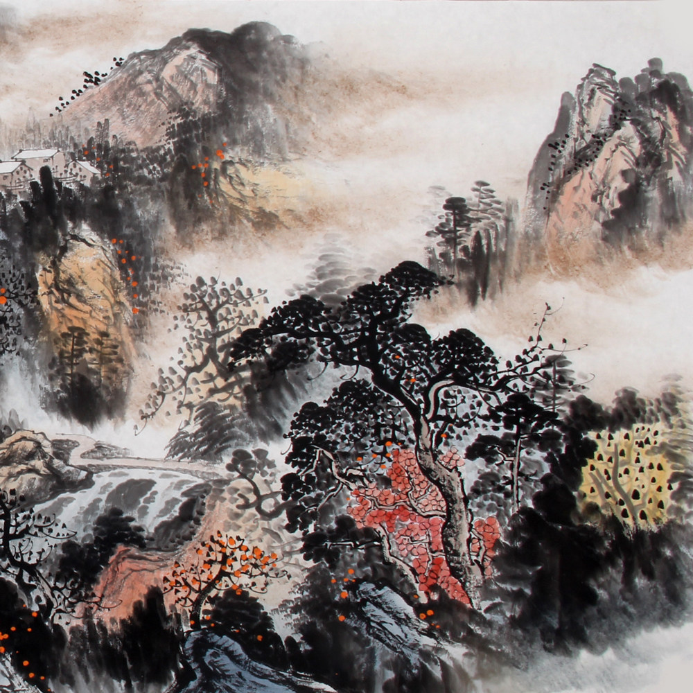 曾刚《精品山水系列小六尺 山居高秋》