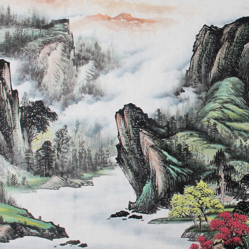 吴成建《精品山水系列小八尺 富居春山图》