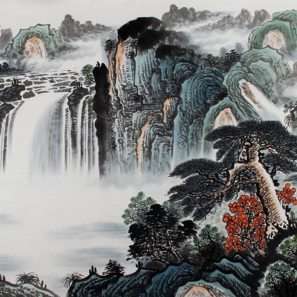 王岩《精品山水系列 小八尺 聚祥纳瑞》