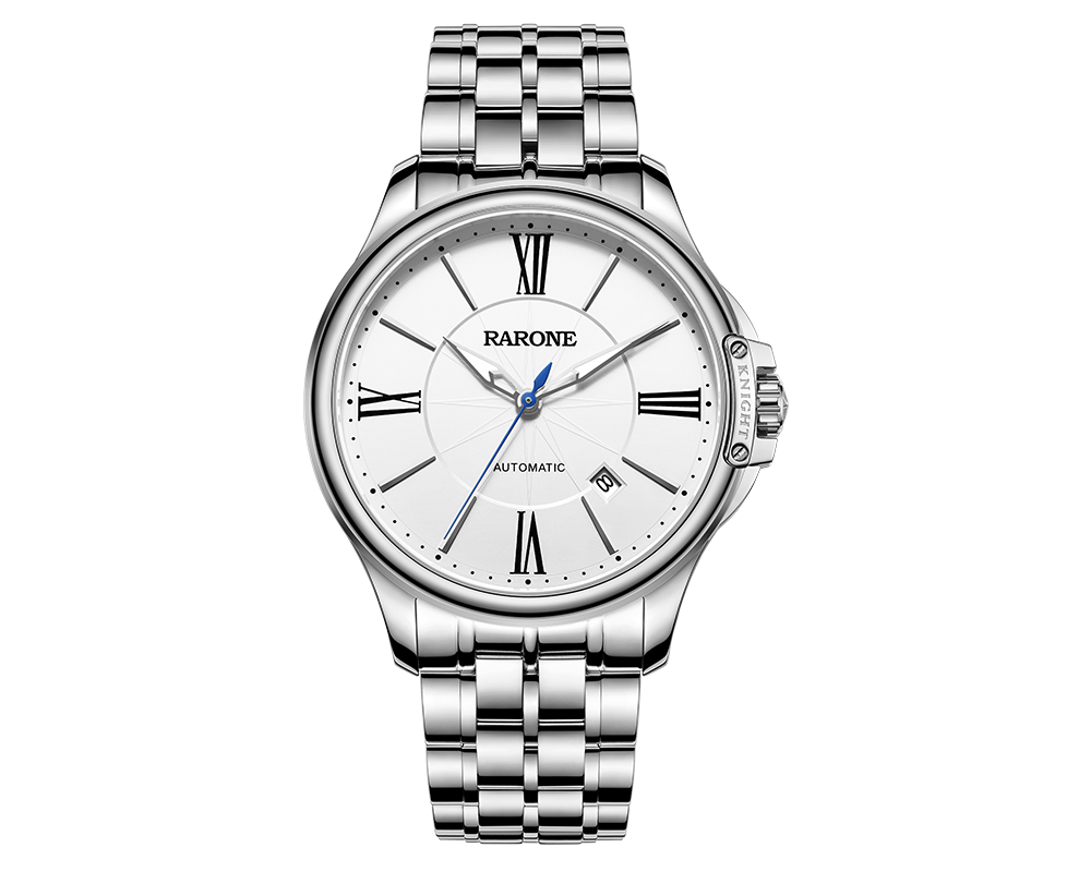 正品专柜rarone雷诺手表大气男士机械表钢带大表盘防水男表880097