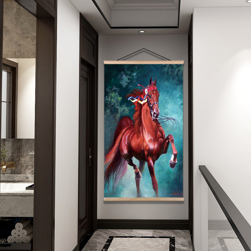 骏马图挂画