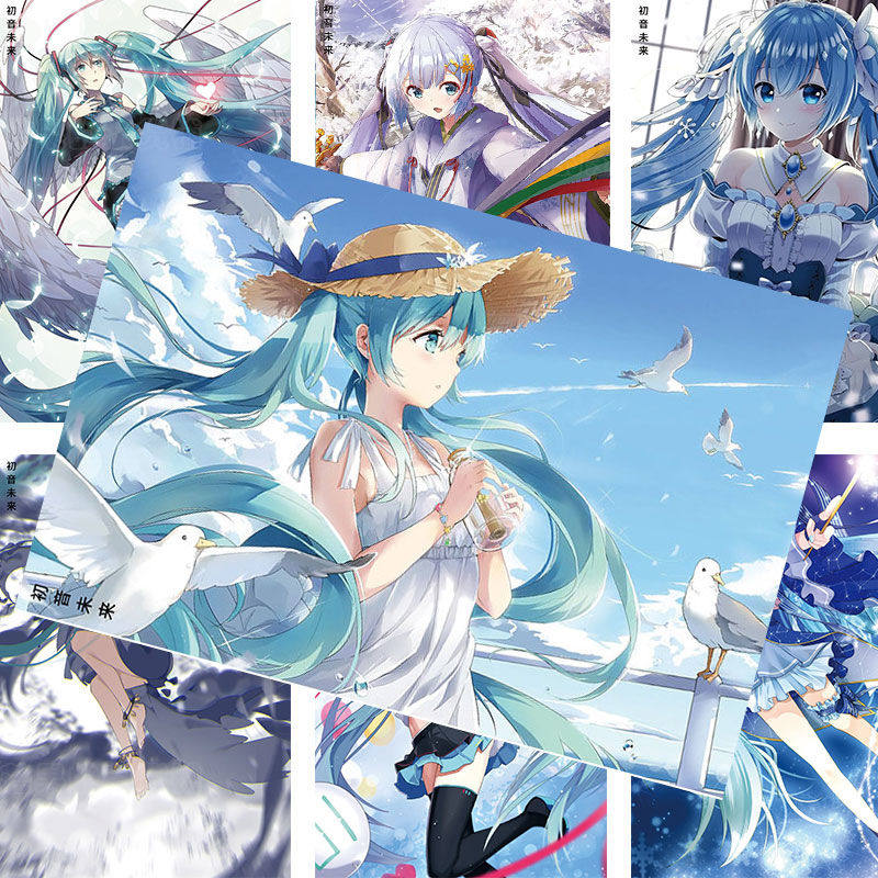 初音未来海报 高清壁纸墙贴宿舍壁挂画cos二次元动漫卡贴漫画周边