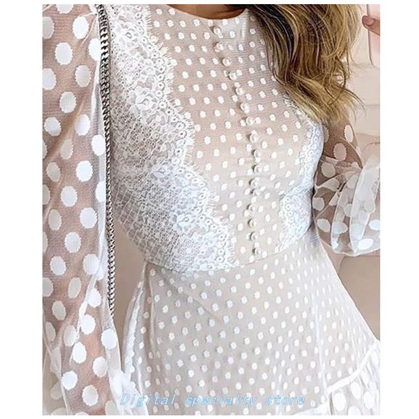 波点拼接蕾丝长袖连衣裙女Polka dot long sleeve women dress|msdalam kategori mod main/animasi/Zhou Bian/cos/permainan papan, kostum cosplay/props/perkhidmatan, Wanita Cosplay - dari Buy2taobao.com untuk memberikan perkhidmatan ejen Taobao profesional membeli