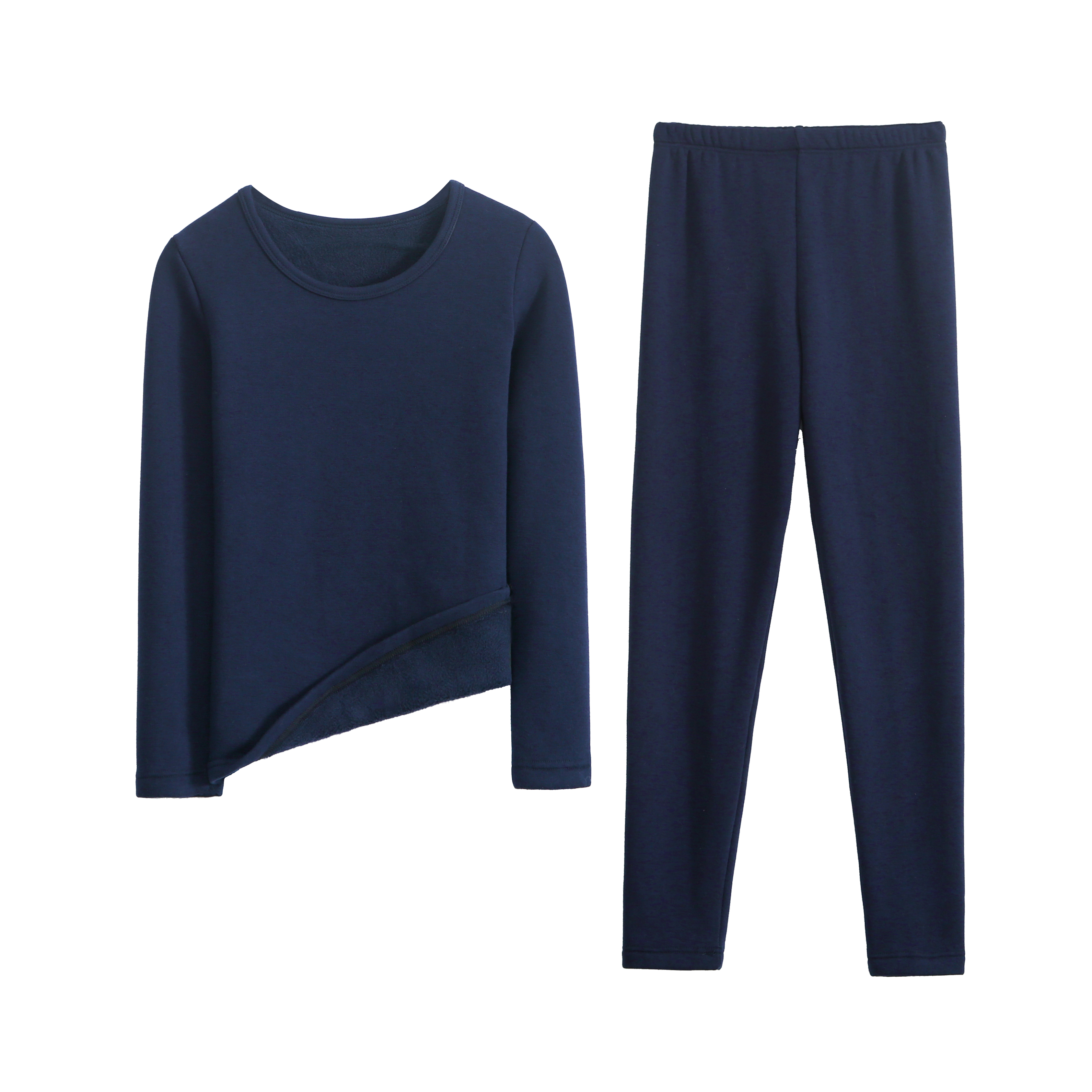 青年男士秋衣秋裤套装纯棉青少年学生加绒保暖内衣外穿打底棉毛衫