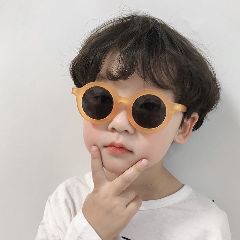 宝宝眼镜框 男潮 婴儿可爱_儿童墨镜婴儿1-5岁可爱圆框潮男童太阳镜女