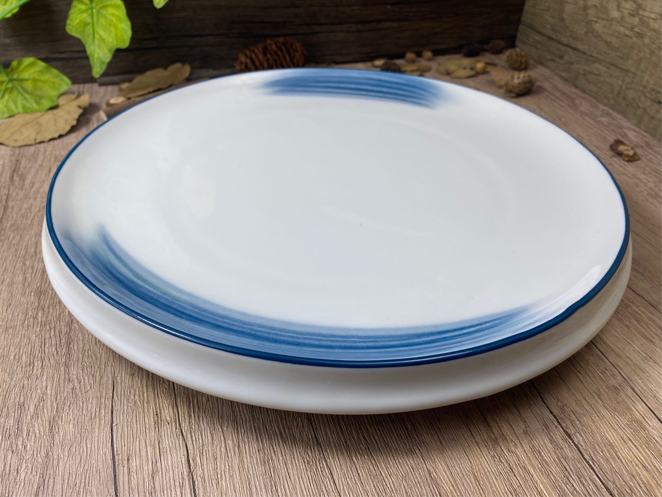 酒店饭店陶瓷厚边圆盘汤盘沙拉盘深菜盘创意海鲜盘子炒菜盘家用