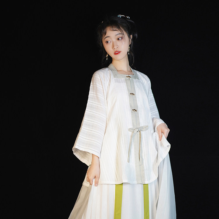 初潋月 明制汉服 夏款 多色 拼色方领圆领半袖短衫 平价日常 - 初潋月